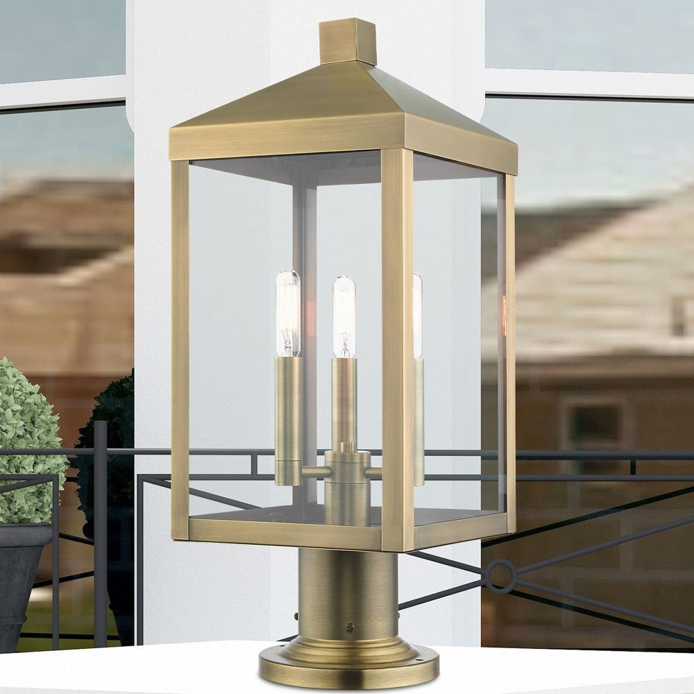 Nyack 3 Light Outdoor Post Top Lantern 8.25 x 19.5 Inches by Livex ...